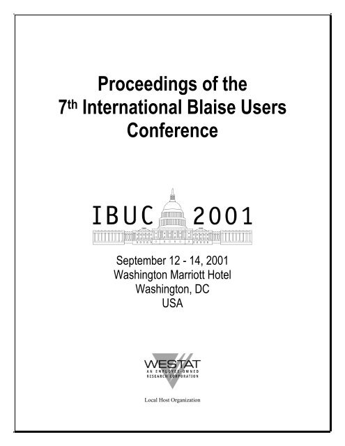 7th International Blaise Users Conference