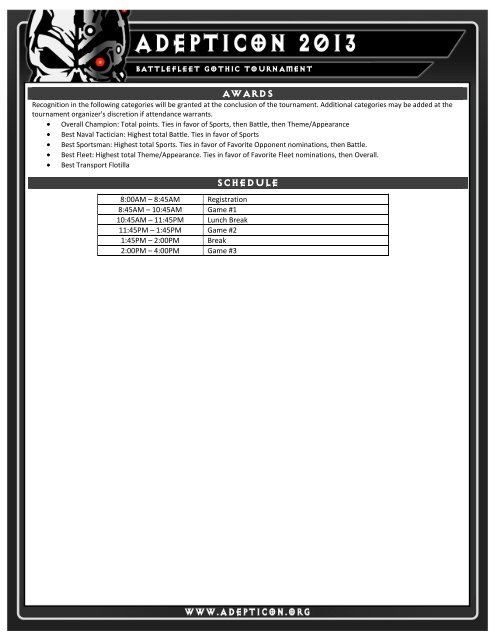 AdeptiCon 2013 Event Rules