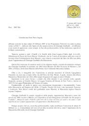 LETTERA A PIERO ANGELA 03-2007 - Gran Loggia d'Italia