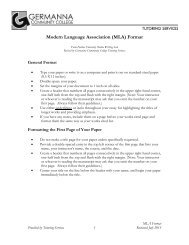 MLA Format - Germanna Community College