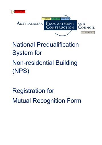 NPS Registration for Mutual Recognition Form - Australian ...