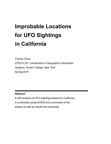 Improbable Locations for UFO Sightings in California
