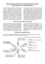 Modifications at the 6 Volt / 12 Volt electrical equipment of the ...