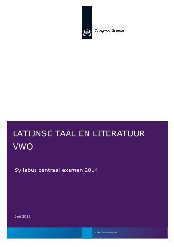 LATIJNSE TAAL EN LITERATUUR VWO - Examenblad.nl