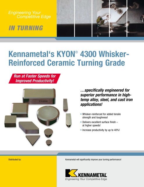 Kennametal's KYONÂ® 4300 Whisker