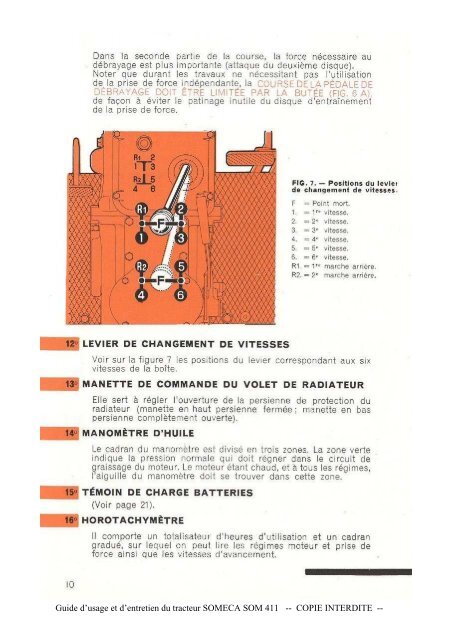 Guide d'usage et d'entretien du tracteur SOMECA SOM 411 ...