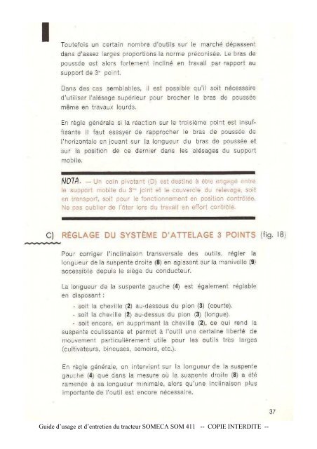 Guide d'usage et d'entretien du tracteur SOMECA SOM 411 ...