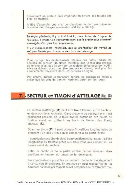 Guide d'usage et d'entretien du tracteur SOMECA SOM 411 ...