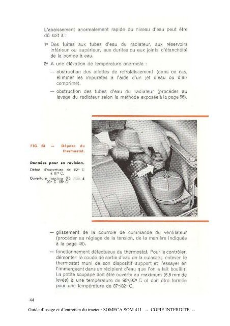 Guide d'usage et d'entretien du tracteur SOMECA SOM 411 ...