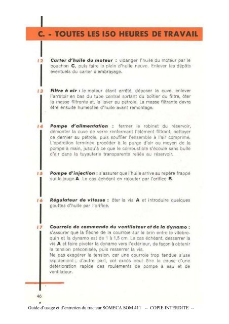 Guide d'usage et d'entretien du tracteur SOMECA SOM 411 ...