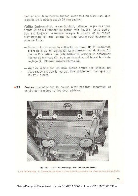 Guide d'usage et d'entretien du tracteur SOMECA SOM 411 ...