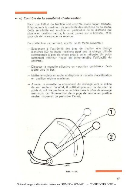 Guide d'usage et d'entretien du tracteur SOMECA SOM 411 ...