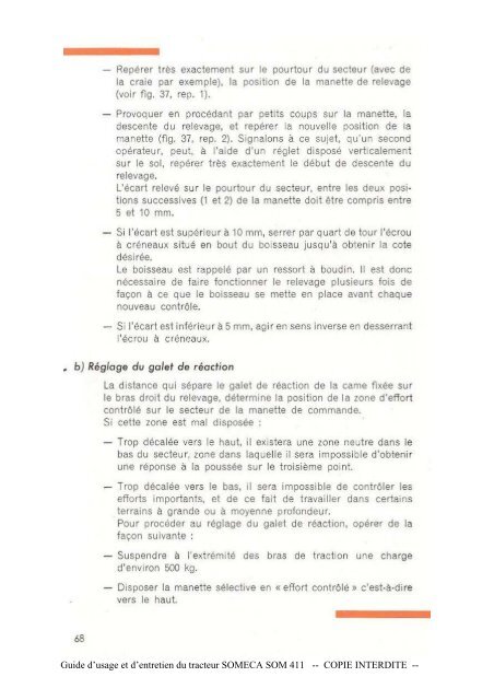 Guide d'usage et d'entretien du tracteur SOMECA SOM 411 ...