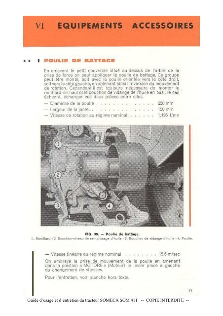 Guide d'usage et d'entretien du tracteur SOMECA SOM 411 ...