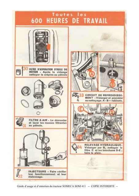 Guide d'usage et d'entretien du tracteur SOMECA SOM 411 ...