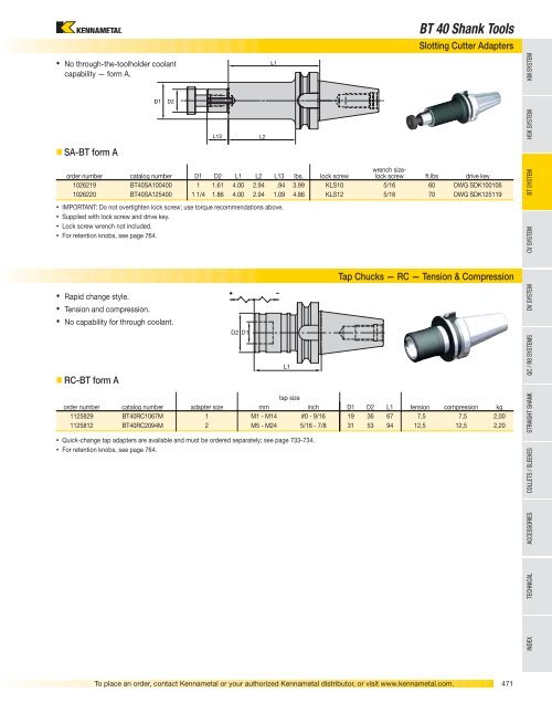 Tooling Systems