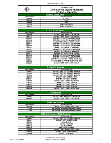 IPD August 2007 New Products List - from IPD