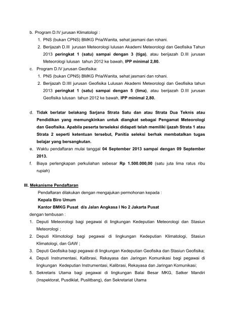 BADAN METEOROLOGI, KLIMATOLOGI, DAN GEOFISIKA - BMKG