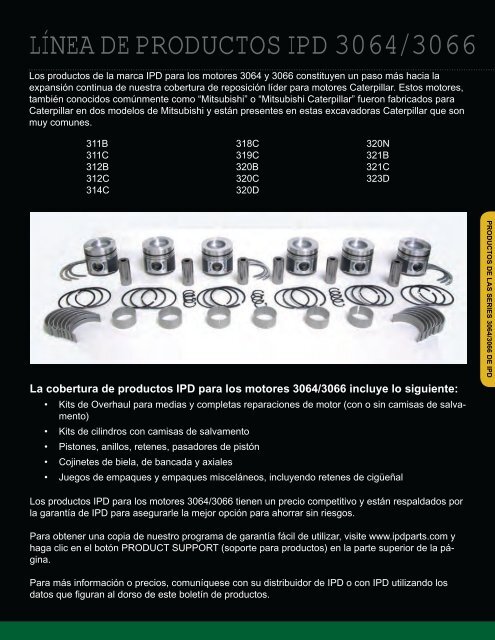 Productos IPD para CaterpillarÂ® MOTORES 3064/3066 - from IPD