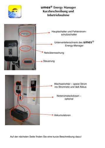 umesÂ® Energy Manager Kurzbeschreibung und Inbetriebnahme