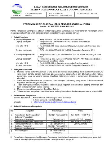 badan meteorologi klimatologi dan geofisika stasiun ... - BMKG