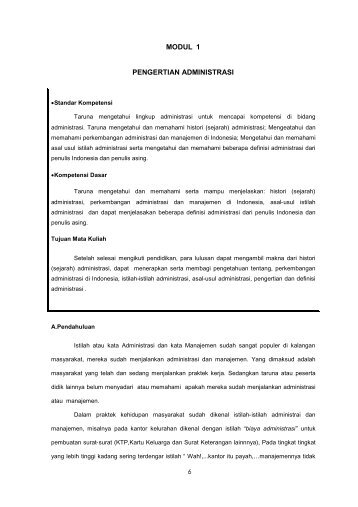 MODUL 1 PENGERTIAN ADMINISTRASI