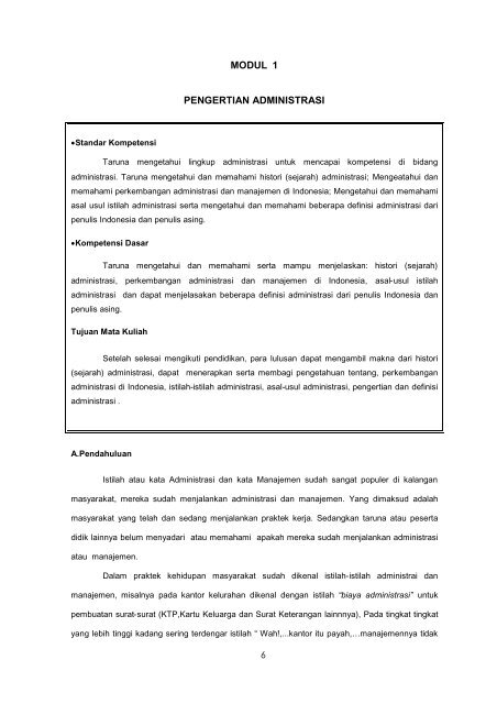Modul 1 Pengertian Administrasi