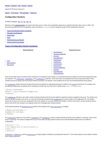 Configuration Sections - Apache HTTP Server