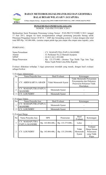 badan meteorologi klimatologi dan geofisika balai besar ... - BMKG