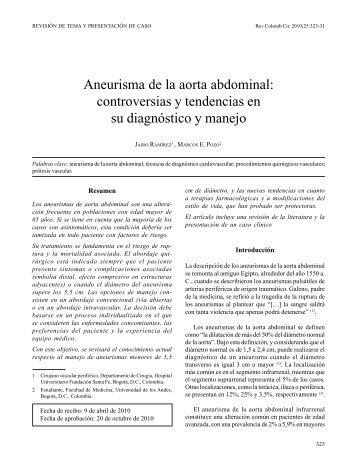 Aneurisma de la aorta abdominal: controversias ... - SciELO Colombia