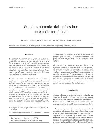 Ganglios normales del mediastino - SciELO Colombia