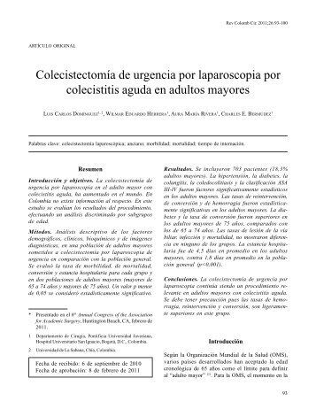 ColecistectomÃ­a de urgencia por laparoscopia por colecistitis aguda ...