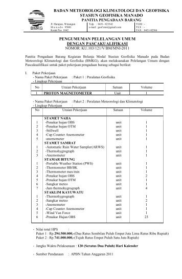 bmkg badan meteorologi klimatologi dan geofisika stasiun geofisika ...