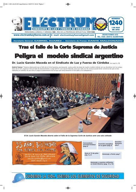 Peligra el modelo sindical argentino - electrum