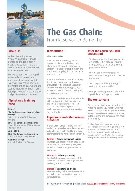 The Gas Chain: - Gas Strategies