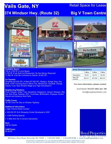 374 Windsor Hwy. (Route 32) Big V Town Centre - Royal Properties ...