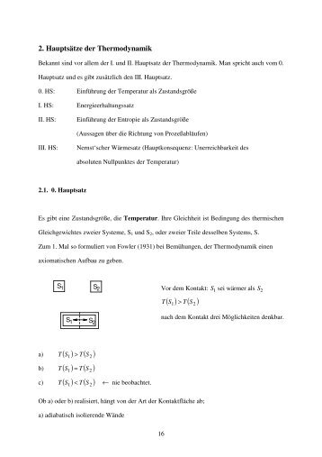 Vorlesung 2: HauptsÃ¤tze der Thermodynamik