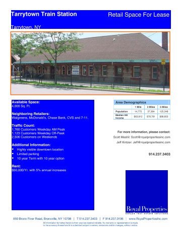 Tarrytown Train Station Retail Space For Lease - Royal Properties, Inc.