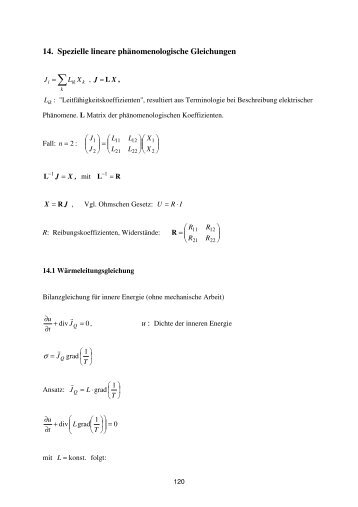 Vorlesung 14: Spezielle lineare phÃ¤nomenologische Gleichungen