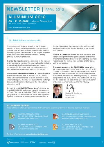 ALUMNIUM Newsletter 05 / 2012 - ALUMINIUM 2012