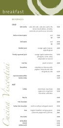 breakfast menu - Cucina Viscontini