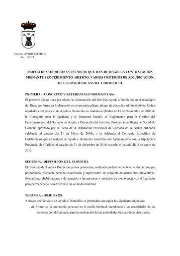 Pliego de prescripciones tÃ©cnicas contr. servicio ayuda a domicilio ...