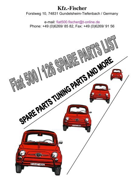 Fiat 500 parts list deals
