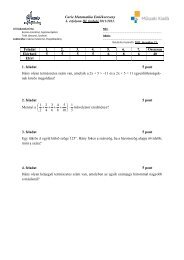 Curie Matematika EmlÃ©kverseny Feladat 1. 2. 3. 4. 5. 6. 7. Ãsszesen ...