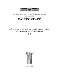 Kari tÃ¡jÃ©koztatÃ³, tanterv - BME KÃ¶zponti TanulmÃ¡nyi Hivatal