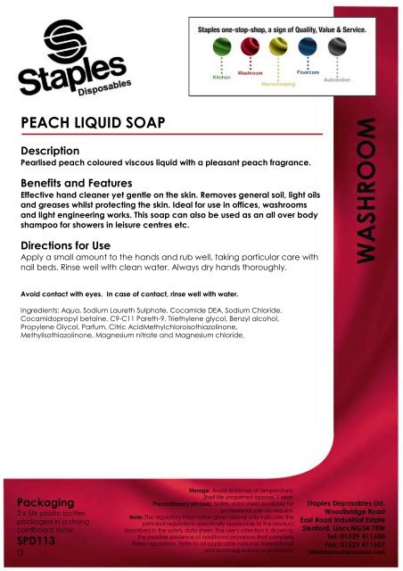 PEACH LIQUID SOAP