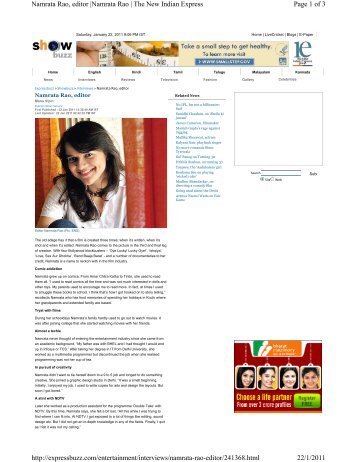 Page 1 of 3 Namrata Rao, editor |Namrata Rao | The New Indian ...