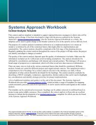 Systems Approach Workbook: Context Analysis Template - EENet