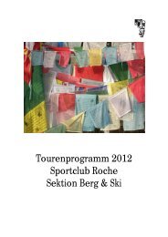 Tourenprogramm 2012 Sportclub Roche Sektion Berg & Ski