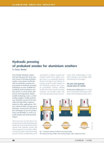 Hydraulic pressing of prebaked anodes for aluminium smelters